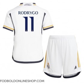 Real Madrid Rodrygo Goes #11 Hjemme Trøje Børn 2023-24 Kortærmet (+ Korte bukser)